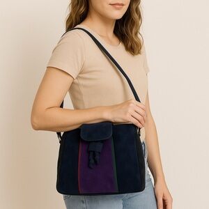 Vintage Stuart Weitzman Suede Shoulder Bag NWOT